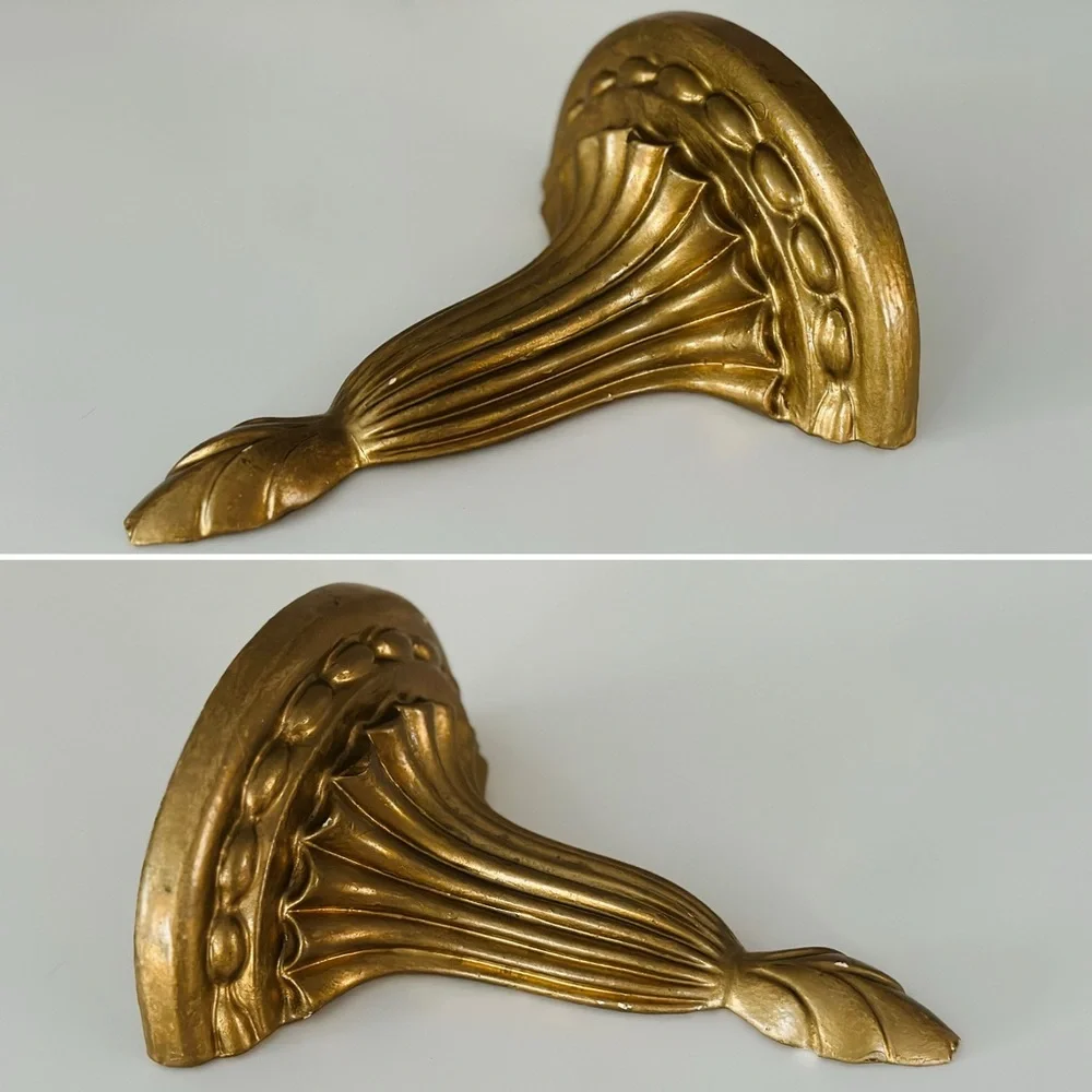 Vintage Florentine demilune wall shelf
